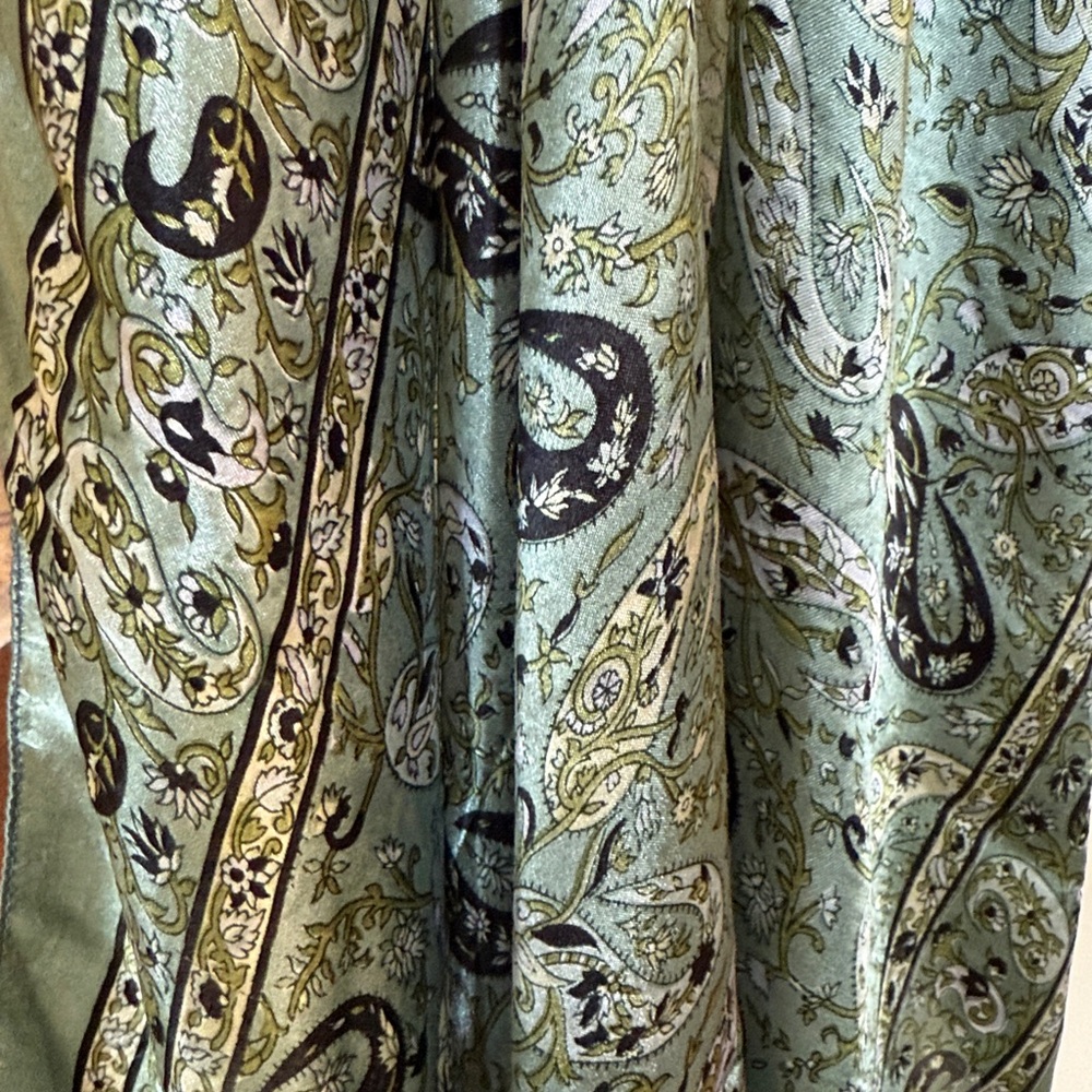 Paisley Silk Satin Scarf